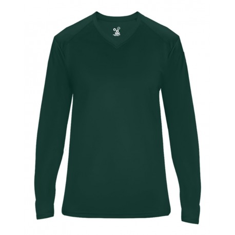 4064 Badger 4064 Ultimate SoftLock Women's V-Neck Long Sleeve T-Shirt FOREST