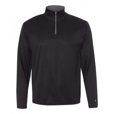 4102 Badger 4102 B-Core Quarter-Zip Pullover BLACK/ GRAPHITE