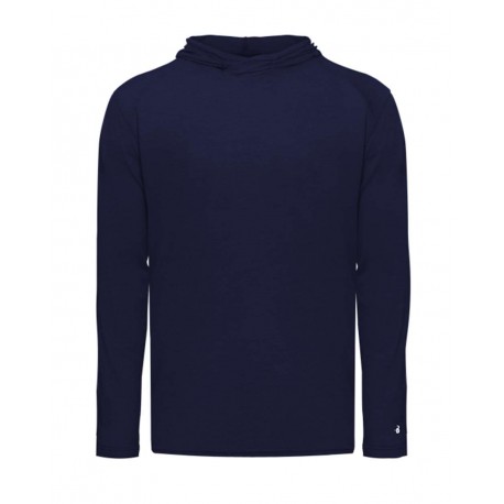 2905 Badger 2905 Youth Tri-Blend Surplice Hooded Long Sleeve T-Shirt NAVY