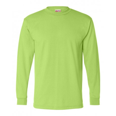 1715 Bayside 1715 USA-Made 50/50 Long Sleeve T-Shirt SAFETY GREEN