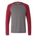 3000 Bella + Canvas Deep Heather/ Cardinal