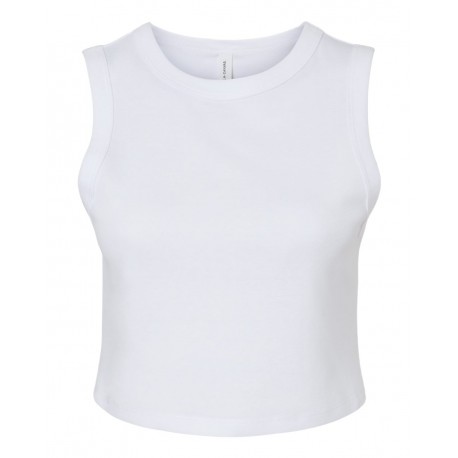 1013 BELLA + CANVAS 1013 Women's Micro Rib Muscle Crop Tank Solid White Blend