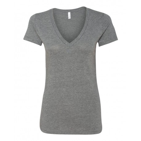 6035 BELLA + CANVAS 6035 Women's Jersey Deep V-Neck Tee DEEP HEATHER