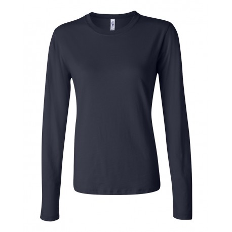 6500 BELLA + CANVAS 6500 Women's Jersey Long Sleeve Tee NAVY