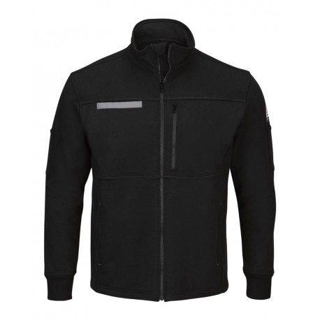 SEZ2 Bulwark SEZ2 Zip Front Fleece Jacket-Cotton /Spandex Blend BLACK