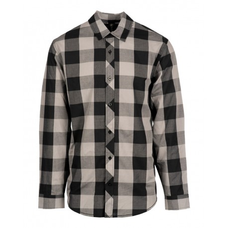 8203 Burnside 8203 Buffalo Plaid Long Sleeve Shirt BLACK/ GREY
