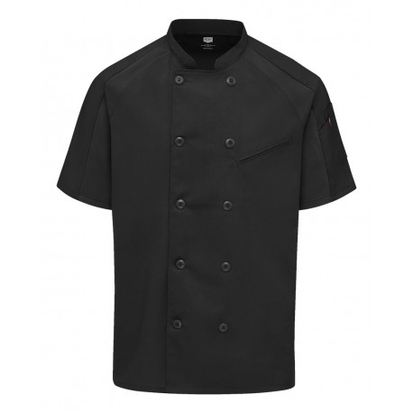 052M Chef Designs 052M Airflow Raglan Chef Coat Black/ Black Mesh