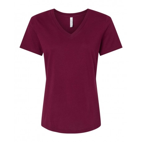 6405 BELLA + CANVAS 6405 Women's Relaxed Jersey V-Neck Tee MAROON