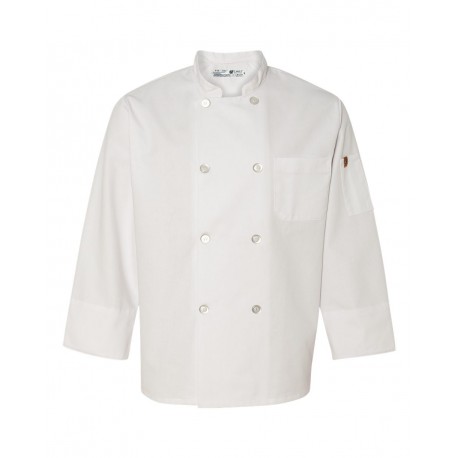 0413 Chef Designs 0413 Button Chef Coat with Thermometer Pocket WHITE
