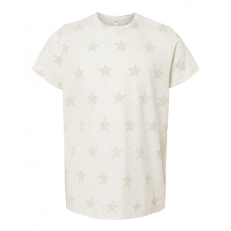 2229 Code Five 2229 Youth Star Print Tee Natural Heather Star