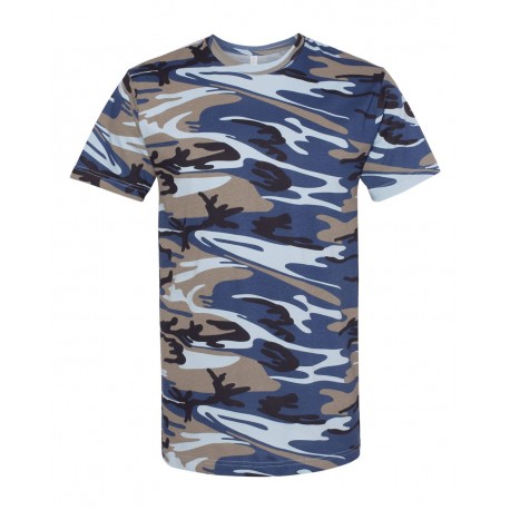3907 Code Five 3907 Adult Camo Tee BLUE WOODLAND