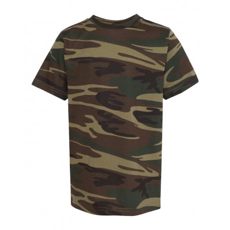 2207 Code Five 2207 Youth Camouflage T-Shirt GREEN WOODLAND