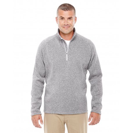 DG792 Devon & Jones DG792 Adult Bristol Sweater Fleece Quarter-Zip GREY HEATHER