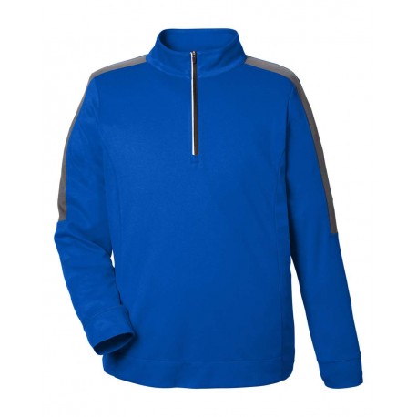 CE404 CORE365 CE404 Market Snag Protect Mesh Colorblock Quarter-Zip Pullover True Royal/ Carbon
