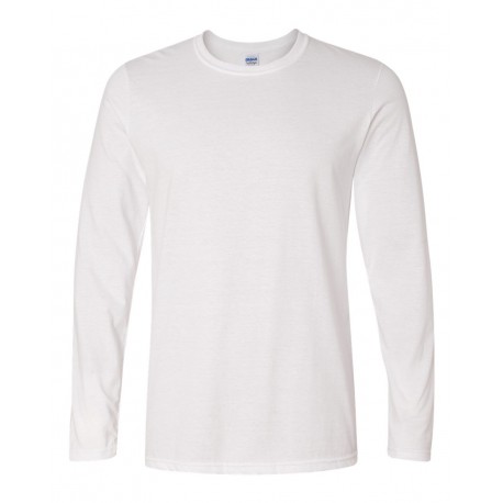 64400 Gildan 64400 Softstyle Long Sleeve T-Shirt WHITE