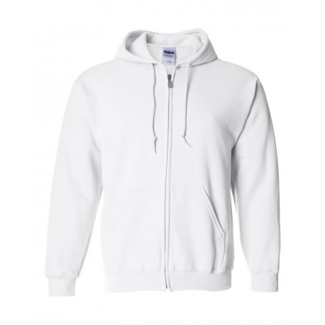 18600 Gildan 18600 Heavy Blend Full-Zip Hooded Sweatshirt WHITE