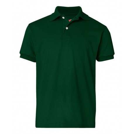 054Y Hanes 054Y Youth Ecosmart Jersey Polo DEEP FOREST