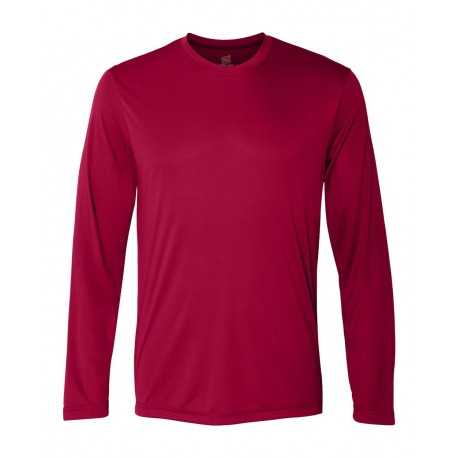 482L Hanes 482L Cool DRI Long Sleeve Performance T-Shirt DEEP RED