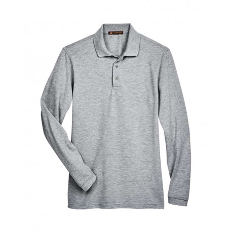 M265L Harriton M265L Easy Blend Long Sleeve Polo GREY HEATHER