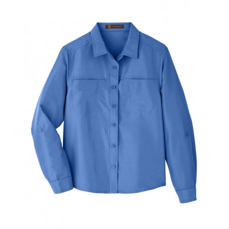 M580LW Harriton M580LW Women's Key West Long Sleeve Performance Staff Shirt CLOUD BLUE