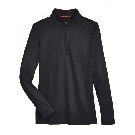 M748W Harriton M748W Women's Advantage Snag Protection Plus Quarter-Zip Pullover BLACK