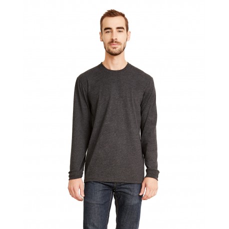 6411 Next Level 6411 Unisex Sueded Long-Sleeve Crew HEATHER METAL