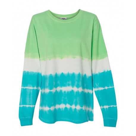 8229 J. America 8229 Unisex Game Day Jersey Long Sleeve T-Shirt Lime/ Maui Tie-Dye