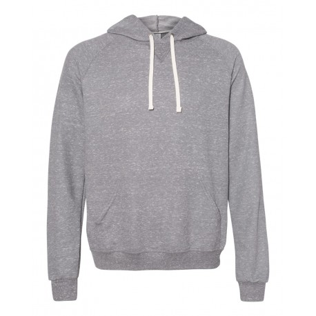 90MR JERZEES 90MR Snow Heather French Terry Raglan Hooded Sweatshirt CHARCOAL