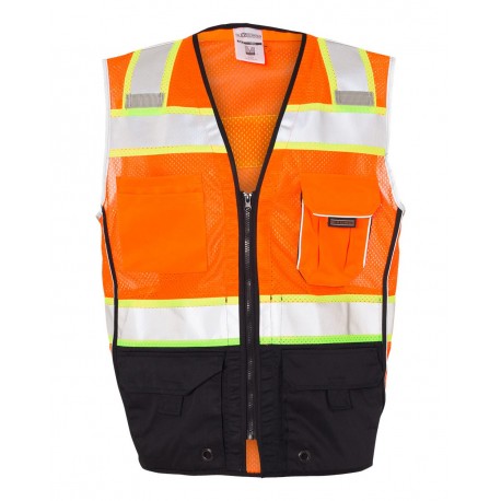 1515-1516 Kishigo 1515-1516 Premium Black Series Black Bottom Class 2 Vest ORANGE
