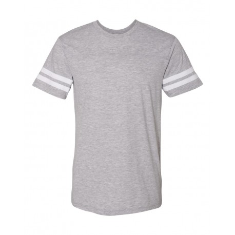 6937 LAT 6937 Football Fine Jersey Tee Vintage Heather/ White