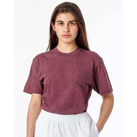 FF01 Los Angeles Apparel FF01 USA-Made 50/50 Poly/Cotton T-Shirt HEATHER RED