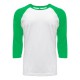 6251 Next Level Apparel Kelly Green Sleeves/ White Body