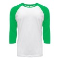 6251 Next Level Apparel Kelly Green Sleeves/ White Body