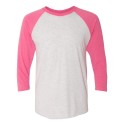 6051 Next Level Apparel Vintage Pink Sleeves/ Heather White Body