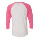 6051 Next Level Apparel Vintage Pink Sleeves/ Heather White Body