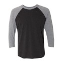 6051 Next Level Apparel Premium Heather Sleeves/ Vintage Black Body