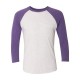 6051 Next Level Apparel Purple Rush Sleeves/ Heather White Body