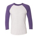 6051 Next Level Apparel Purple Rush Sleeves/ Heather White Body