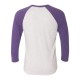 6051 Next Level Apparel Purple Rush Sleeves/ Heather White Body