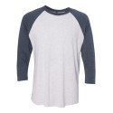 6051 Next Level Apparel Indigo Sleeves/ Heather White Body