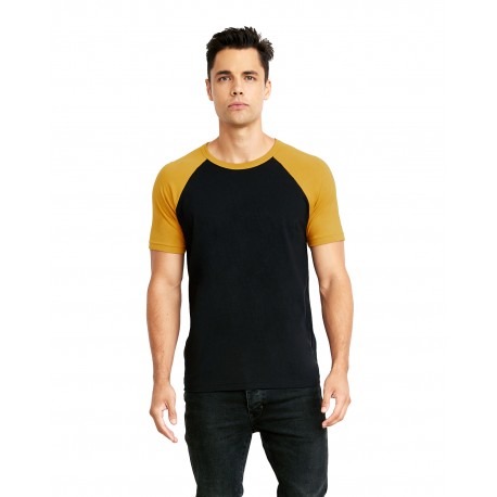 N3650 Next Level N3650 Unisex Raglan Short-Sleeve T-Shirt BLACK/ BLACK