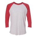 6051 Next Level Apparel Vintage Red Sleeves/ Heather White Body