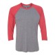 6051 Next Level Apparel Vintage Red Sleeves/ Premium Heather Body