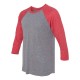 6051 Next Level Apparel Vintage Red Sleeves/ Premium Heather Body