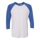 6051 Next Level Apparel Vintage Royal Sleeves/ Heather White Body