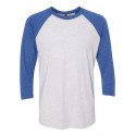 6051 Next Level Apparel Vintage Royal Sleeves/ Heather White Body