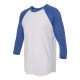 6051 Next Level Apparel Vintage Royal Sleeves/ Heather White Body