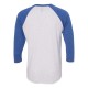 6051 Next Level Apparel Vintage Royal Sleeves/ Heather White Body