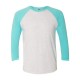 6051 Next Level Apparel Tahiti Blue Sleeves/ Heather White Body