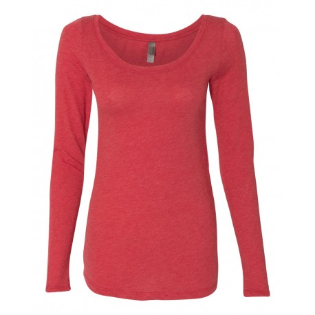 6731 Next Level Apparel 6731 Women's Triblend Scoop Neck Long Sleeve T-Shirt VINTAGE RED
